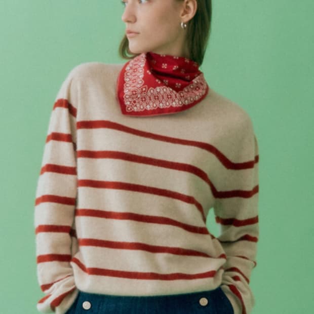 voca vaca 스트라이프 니트  라쿤니트 스웨터 보카바카