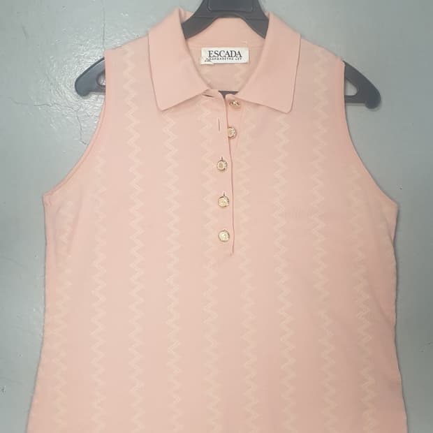 에스카다 마가레타 핑크 패턴 민소매 셔츠 36