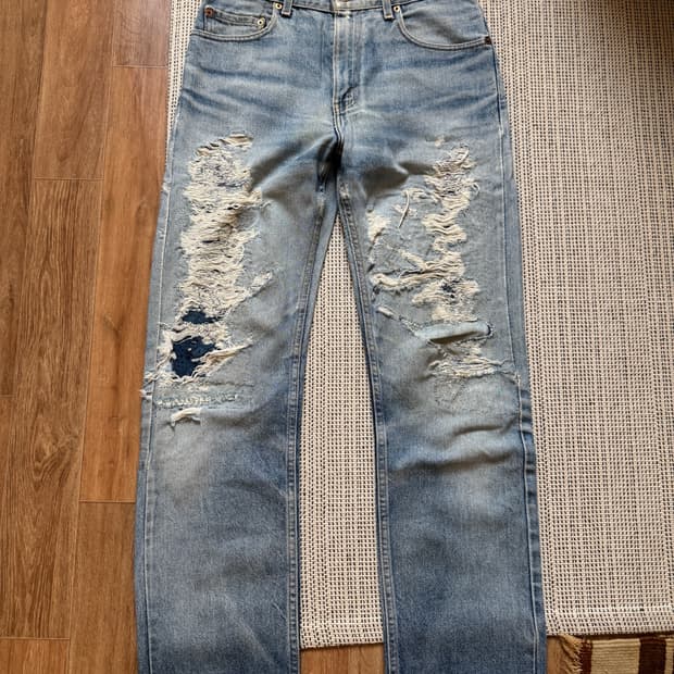 리바이스 505 보로 디스 데님팬츠