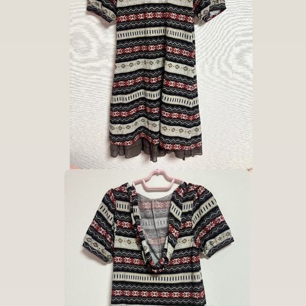 빈티지 노르딕 후드 원피스