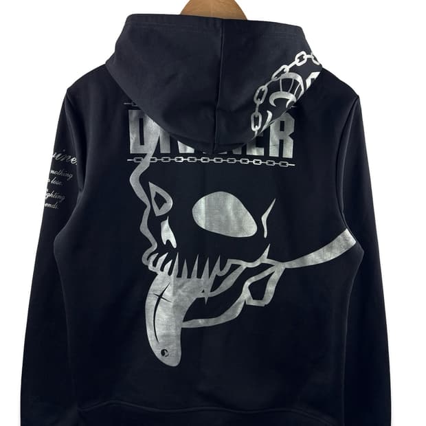 JPN Y2K 스컬 프린팅 후드플락1813