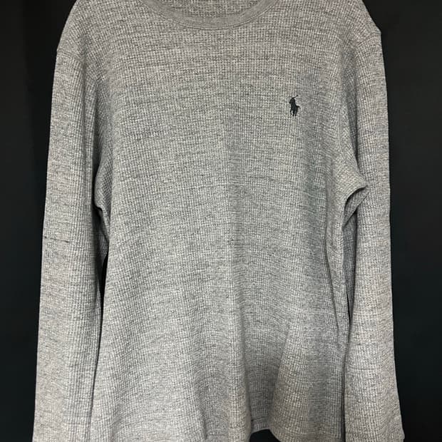 폴로 랄프로렌 그레이 와플 롱슬리브