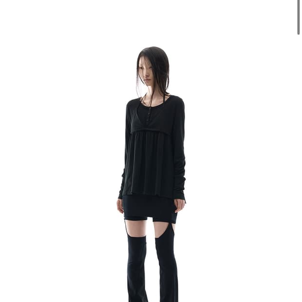 구해요) 오호스 Layered Paneled Skirt Shorts