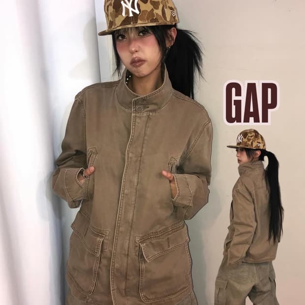 Gap High Neck Multi Pocket Jacket