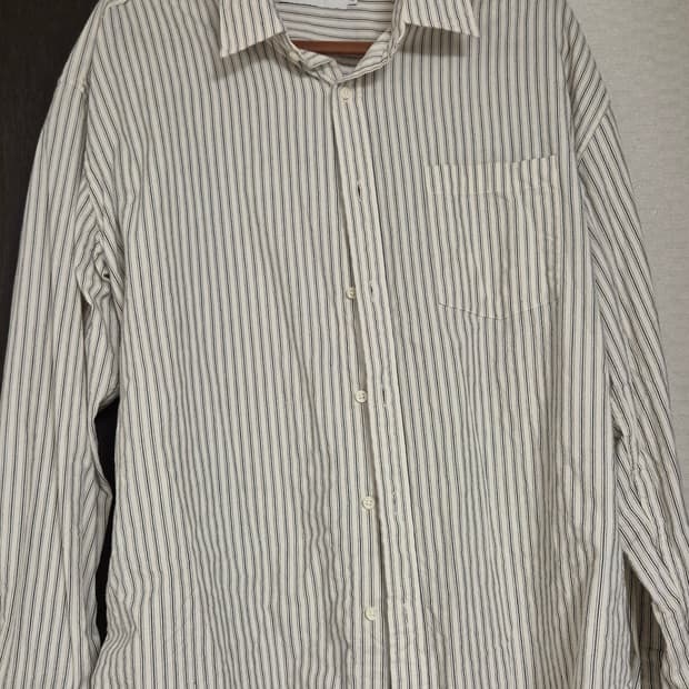 유니온블루 에디터 스트라이프 셔츠 블랙 XL