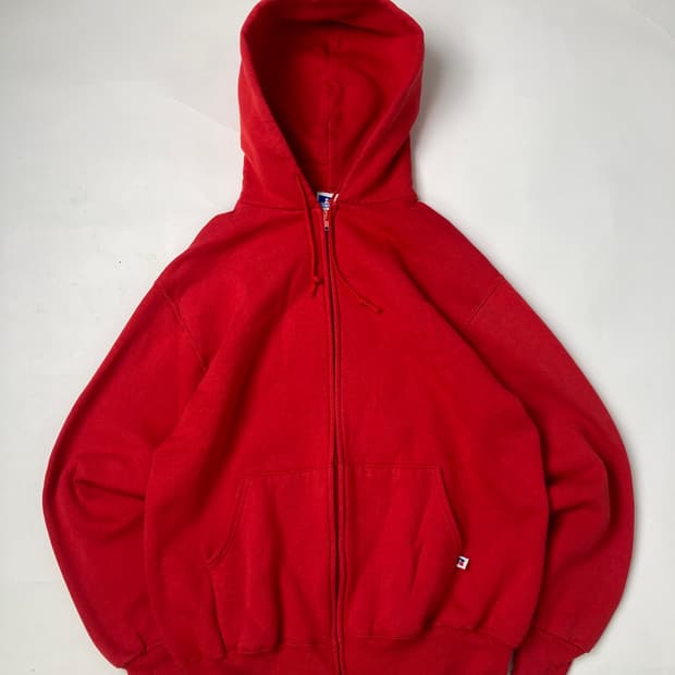 90s Russell Zip Up Hoodie (red)