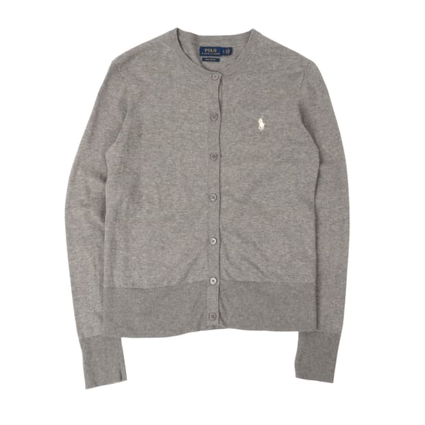 폴로 랄프로렌 그레이 피마코튼 라운드 가디건