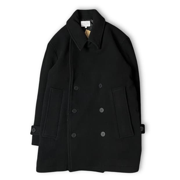 커스텀어클락 블랙 울 더블코트 S