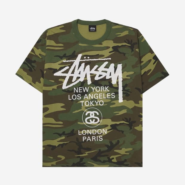 스투시 월드 투어 티셔츠 카모 2025