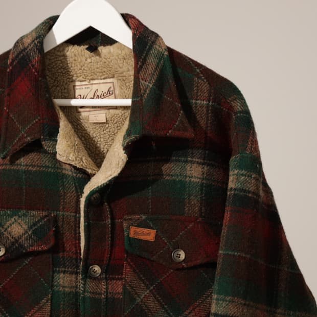 울리치 울 타탄체크 세르파 자켓