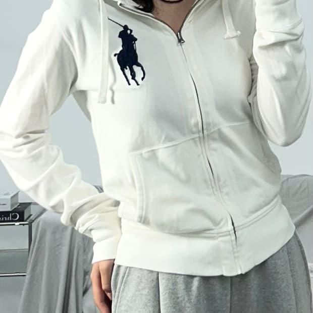 폴로 랄프로렌 빅포니 후드집업 화이트 S