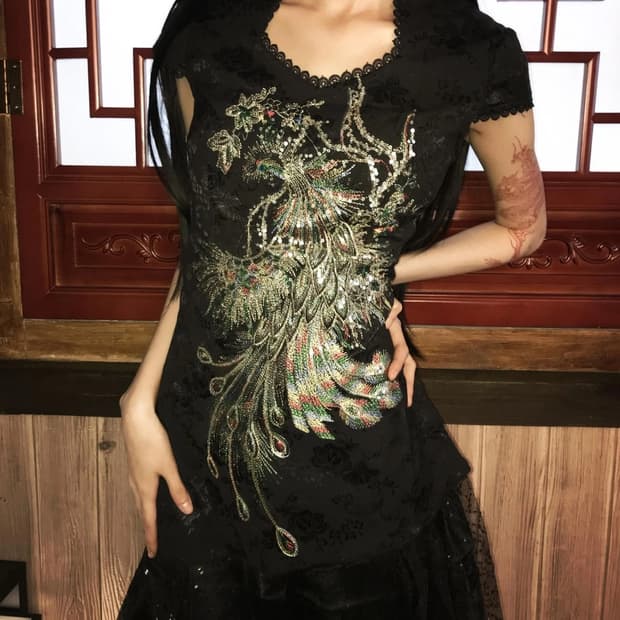 PIAOLIANG 피아오량 오리엔탈 미디 원피스