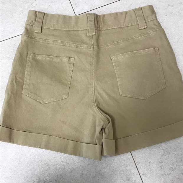 (택O) 일본 빈티지 러브톡식 베이지 롤업 반바지 쇼츠 모리걸 하구미