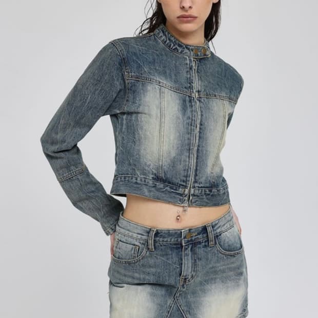 블랙업 클레븐 데님 자켓