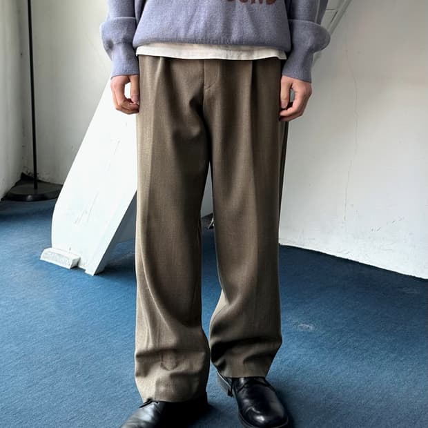 Light wool 2 pleats trouser