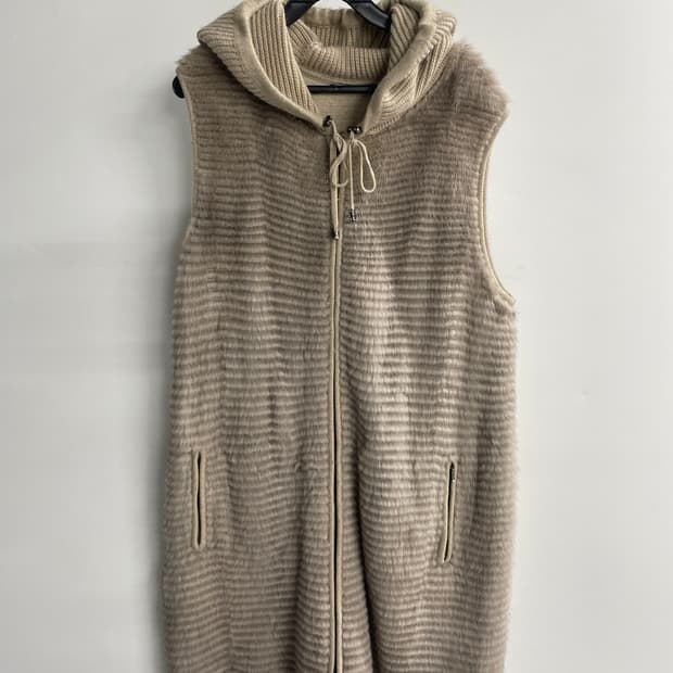 밍크 이태리 베스트 롱자켓