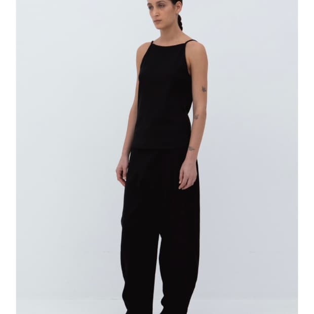 오브헤덴 Waffle round shape jogger pants