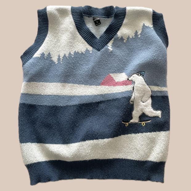 빈티지 니트조끼