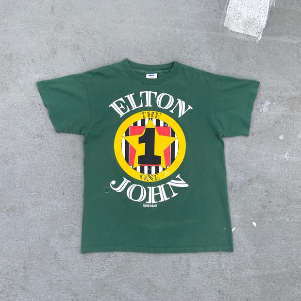 90s 92년도 엘튼 존 밴드티 락티 빈티지 반팔 티셔츠