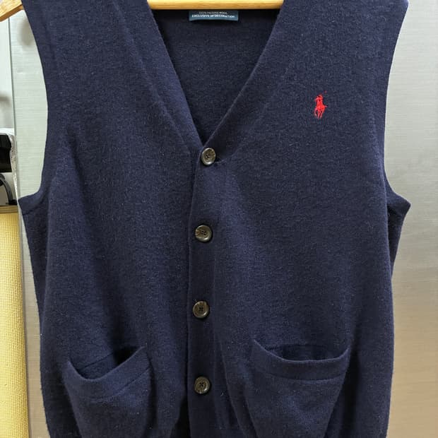 폴로 메리노울 니트조끼 베스트