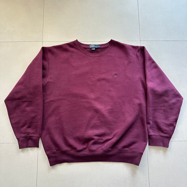90s 폴로 랄프로렌 맨투맨 버건디 L 