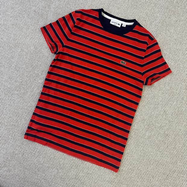 XS 라코스테 스트라이프 반팔 티 0415D