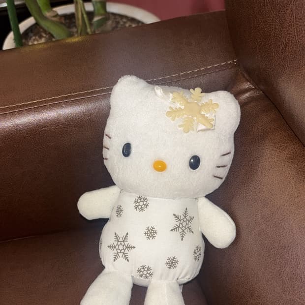 일본 산리오 2002년 고전 키티 눈꽃키티 앉은 인형 누이