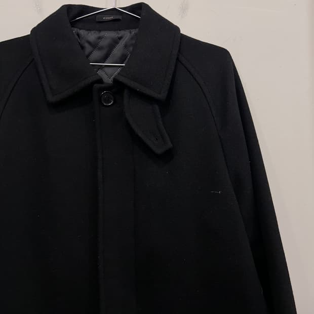 R지오지아 울 헤링본 래글런 싱글 맥코트