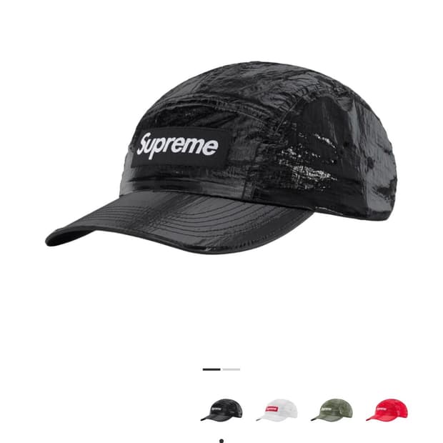 슈프림 글로스 립스탑 캠프캡 블랙 23FW