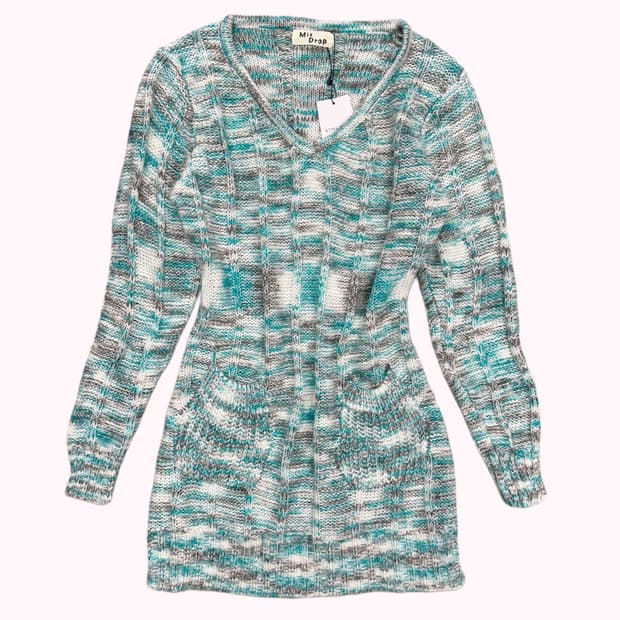 mint green pocket knit dress