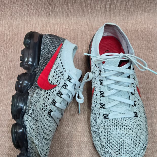 나이키 265mm- 베이퍼맥스 플라이니트 플래티넘 블랙 레드 