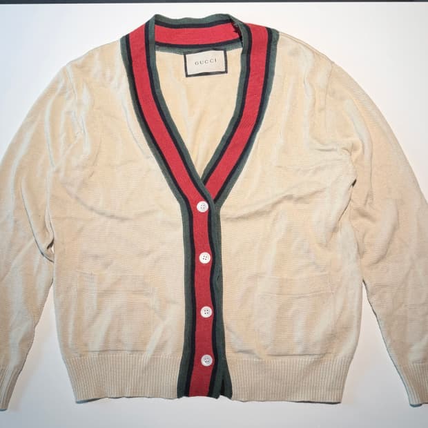 구찌 아이보리 가디건 남성 L