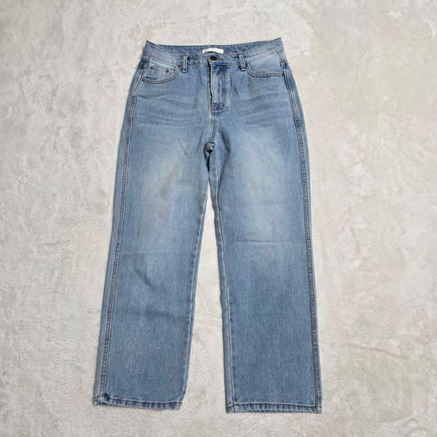 (M)여성 STEREO 배기핏 연청 데님 팬츠