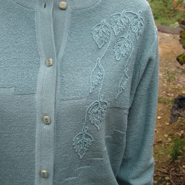Vintage blue knit cardigan