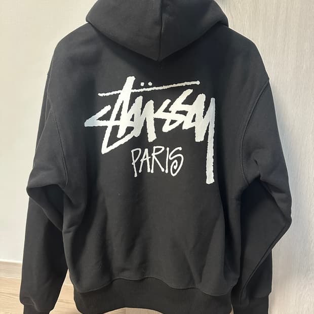 [새상품]Stussy Paris 스투시 파리 후드 블랙 M사이즈