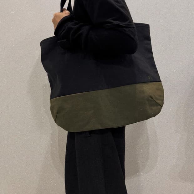 요지야마모토 투톤 캔버스 토트백