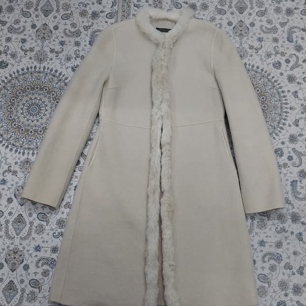 NICE CLAUP 폭스 퍼 무스탕 코트