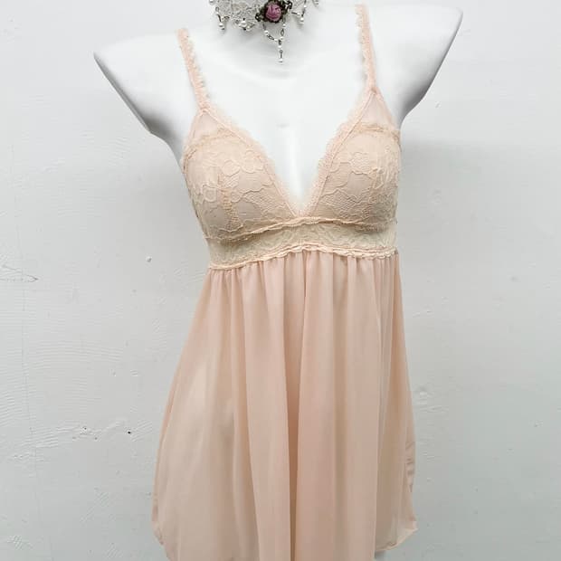 피치 시어 레이스 슬립