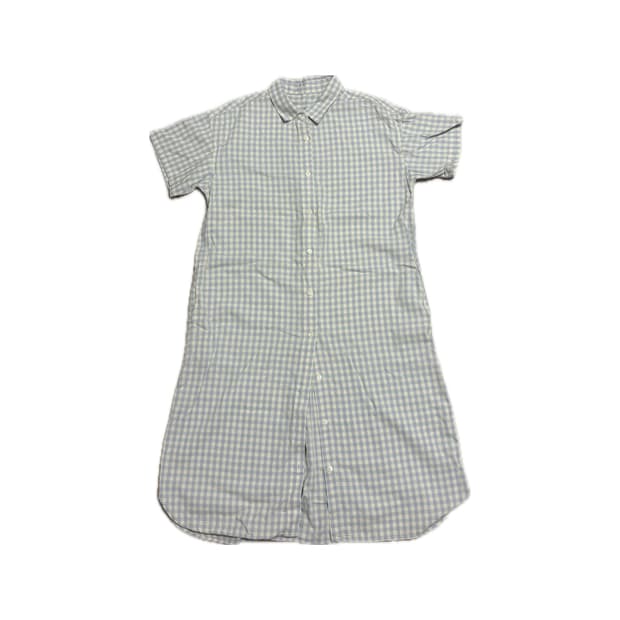 체크 민트 롱원피스 모리걸 빈티지 여름 미디