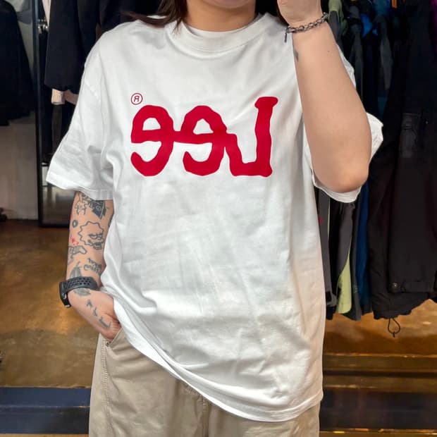 Lee 빅로고 화이트 반팔