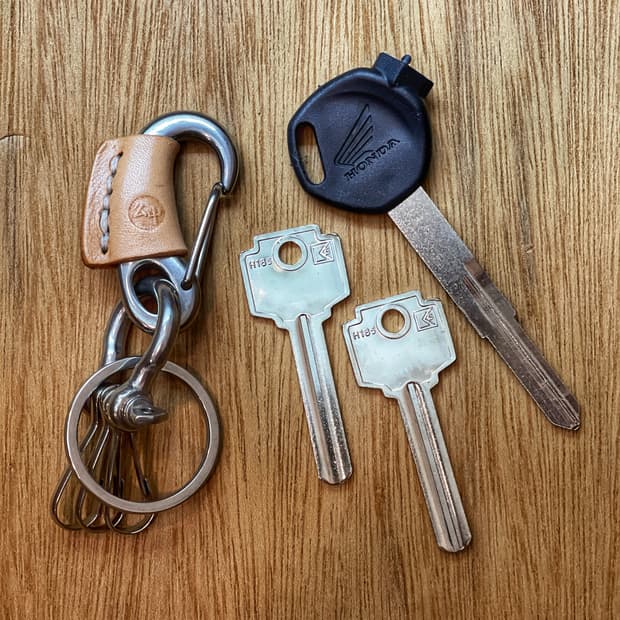 牛 Leather carabiner keyring 아메카지 키링세트