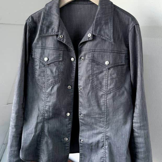 Stretched cotton linen western shirt