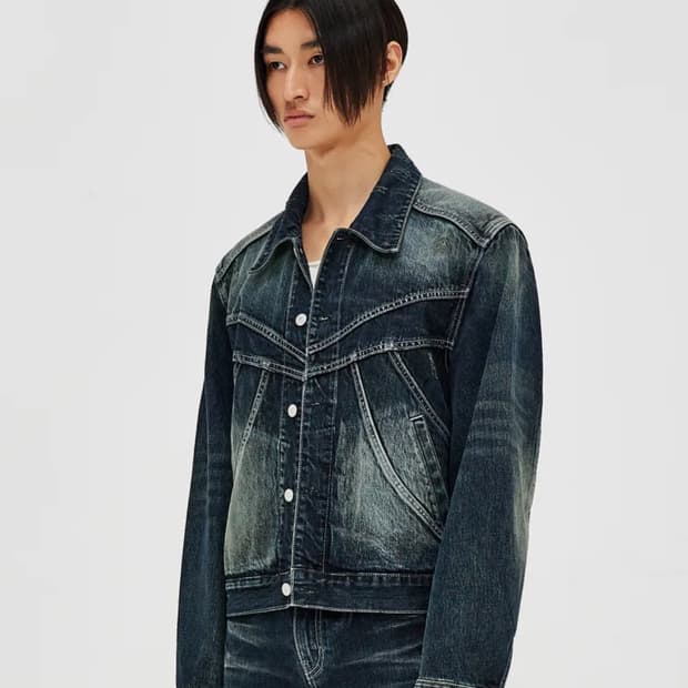 엘무드 쥬드 데님 트러커 자켓 워시드 블루