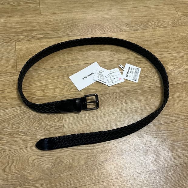 빈폴 소가죽 매쉬 꽈배기 벨트 위빙 웨빙 블랙 BE3282M235