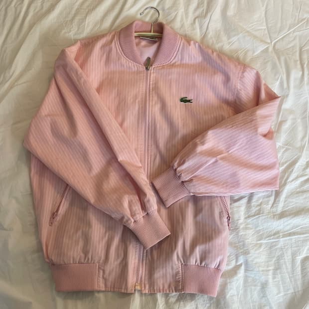 vintage Lacoste pink stripe jacket 라코스테