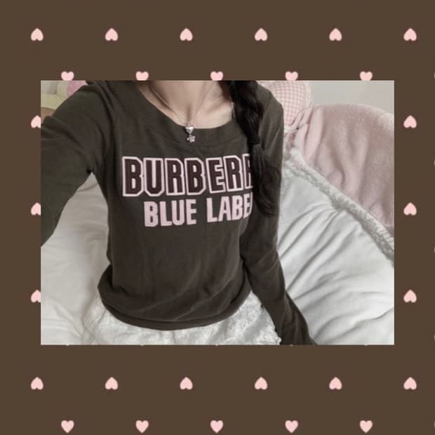 버버리 블루라벨 초코딸기 롱 슬리브 탑 라떼갸루 핀터레스트