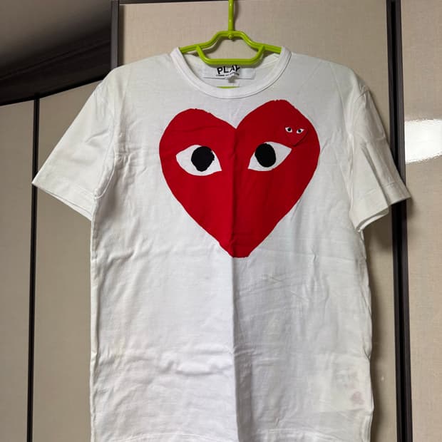 꼼데가르송 라지 레드 반팔티 M