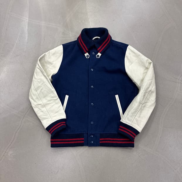 빔즈 가죽 바시티자켓 L