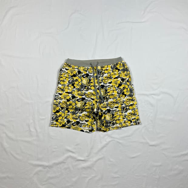 베이프 bape og 알로하 카모 카고 밴딩 반바지
