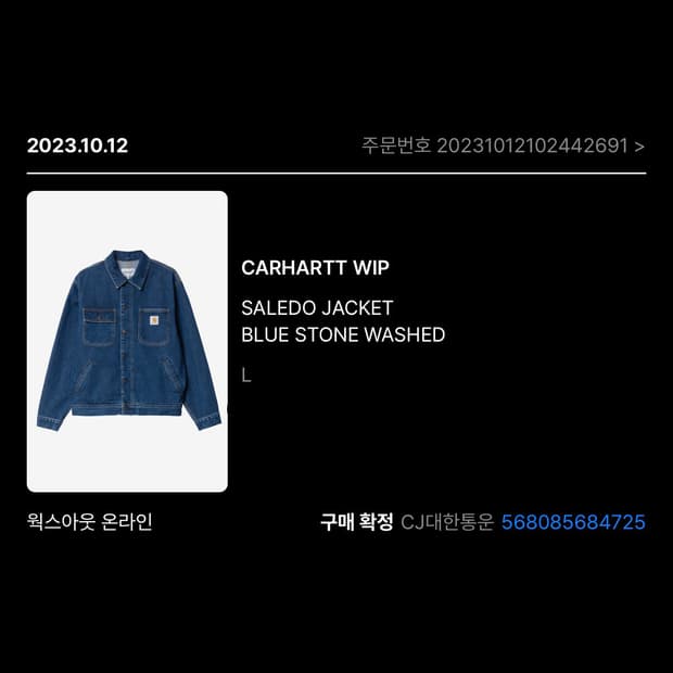 carhartt saledo washed  jacket Lsize